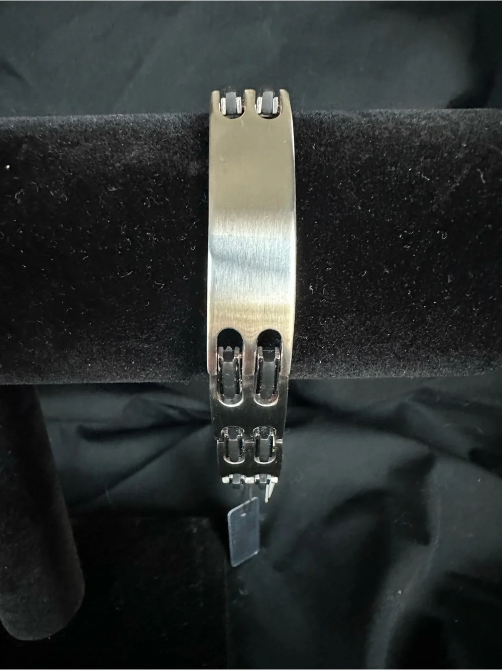 Men's Colibri Brushed Stainless Steel ID Bracelet - Silver
